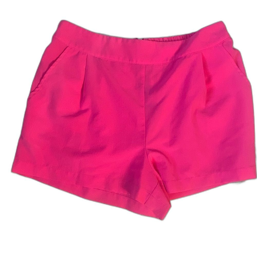 Under Skies Hot Pink High Waisted Shorts Back Zipper SummerBarbiecore M - Picture 2 of 9